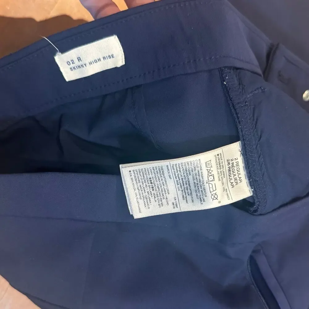 Gap Skinny High Rise new Pants navy blue size 2 XS New NWOT work